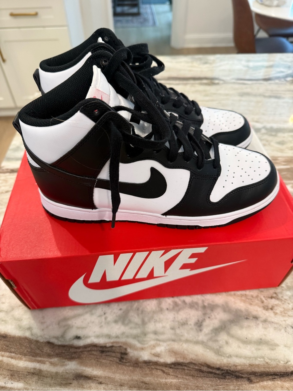 Womens Nike High Dunk (Pandas) Black White Sneakers Womens 9 - Picture 3 of 6